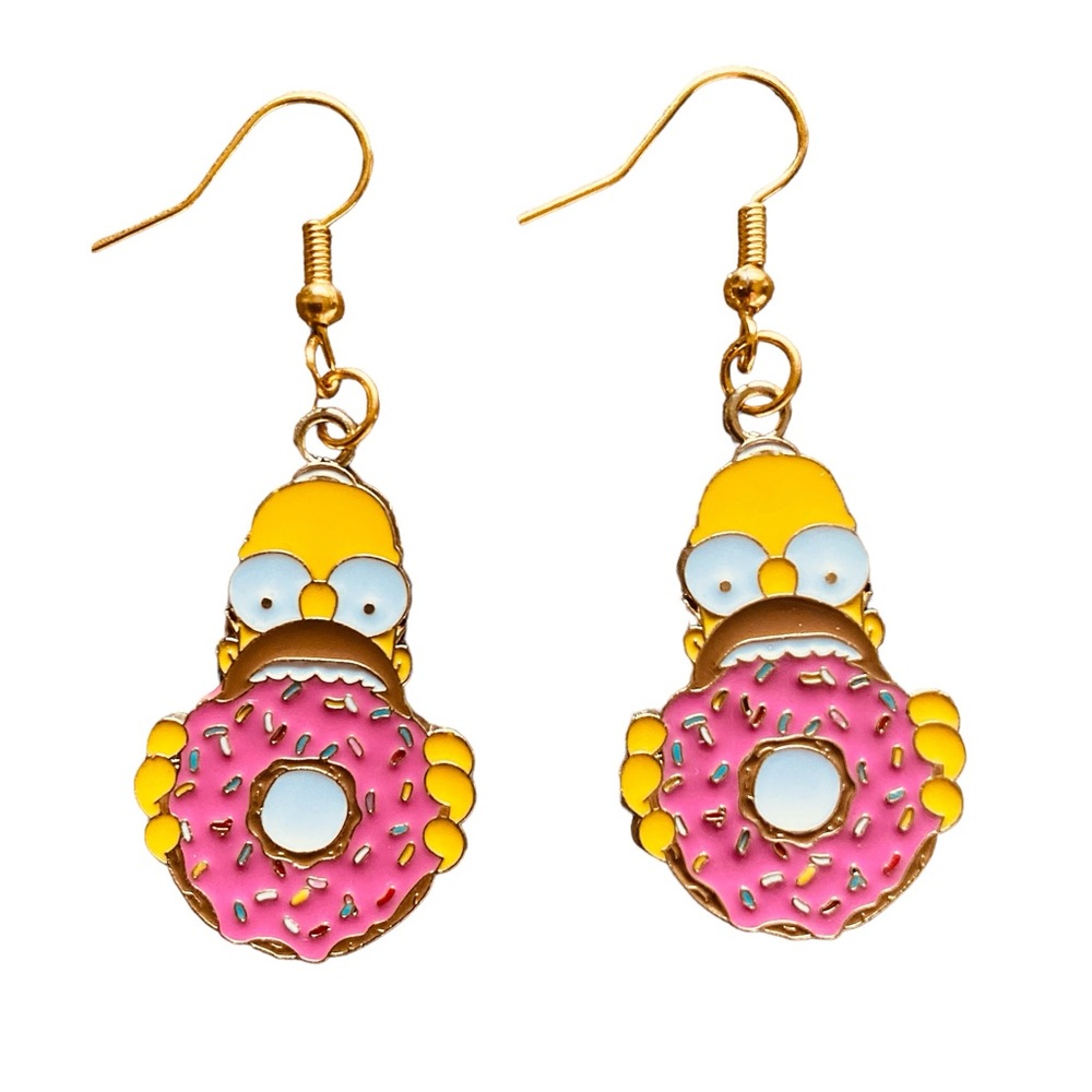 Homer Simpson Eating Donut The Simpsons Earrings